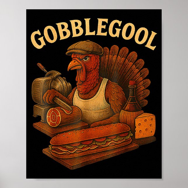 Poster Gobbol Turkey Thanksgiving  (Devant)