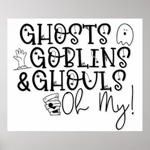 Poster gobelins fantômes goulous oh ma maman halloween