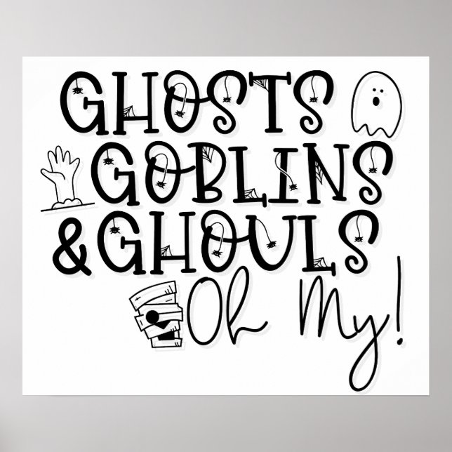 Poster gobelins fantômes goulous oh ma maman halloween (Devant)