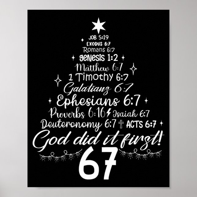 Poster God Did It First 67 Christian Bible 6 7 Meme Chris (Devant)