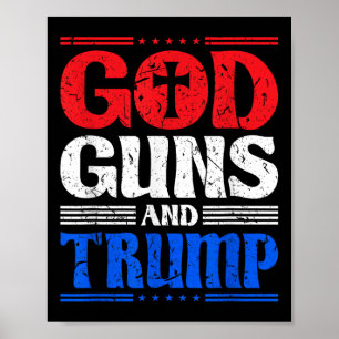 Poster God Guns Et Trump American Flag Patriot
