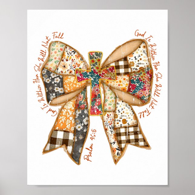 Poster God Is Within Her She Will Not Fall, Jesus, Christ (Devant)