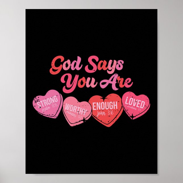 Poster God Says You Are Valentine  (Devant)