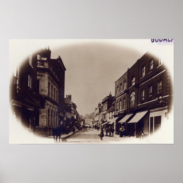 Poster Godalming High Street, Surrey, vers 1900 (Devant)