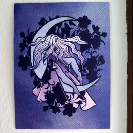 Poster Goddess de lune violette Wiccan Triple Moon Symbol