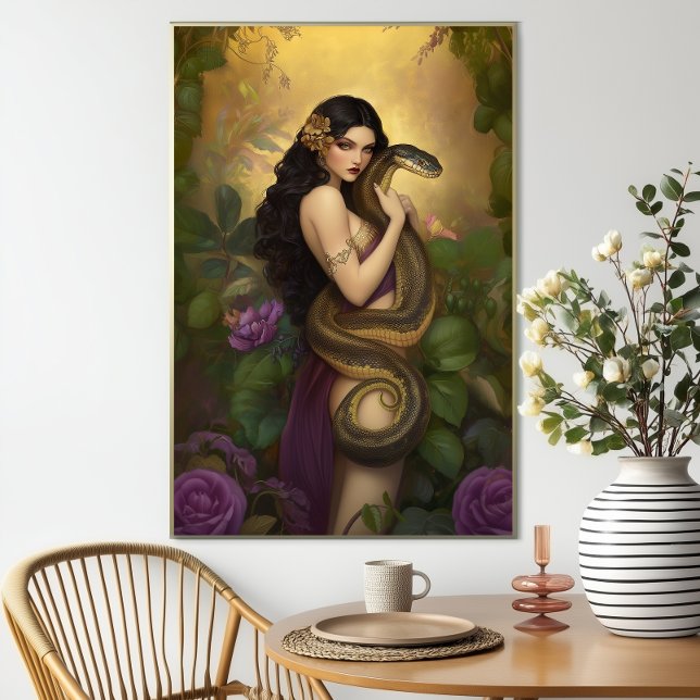 Poster Goddess Lilith dans le jardin d'Eden Snake Art (Créateur téléchargé)