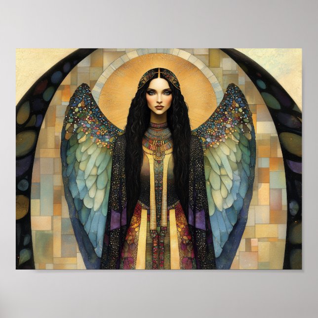 Poster Goddess Lilith Dark Rainbow Mosaic Peinture (Devant)