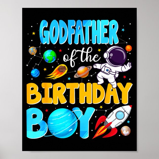 Poster Godfather Of The Birthday Boy Space Astronaut 1st  (Devant)