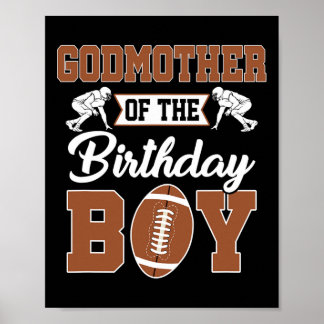 Poster Godmère De L'Anniversaire Jeu De Football Fête Fam