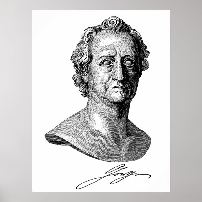Poster Goethe Bust avec signature (Devant)