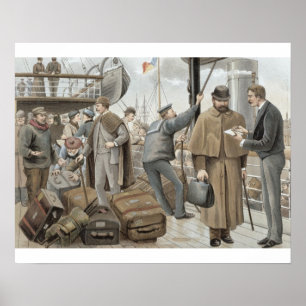 Poster Going on Board at Tilbury, from 'P & O Pencillings
