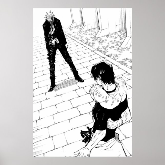 Poster Gojo affronte Toji Jujutsu Kaisen Panel Manga (Devant)