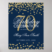Gold 70e anniversaire Parties scintillant Confetti