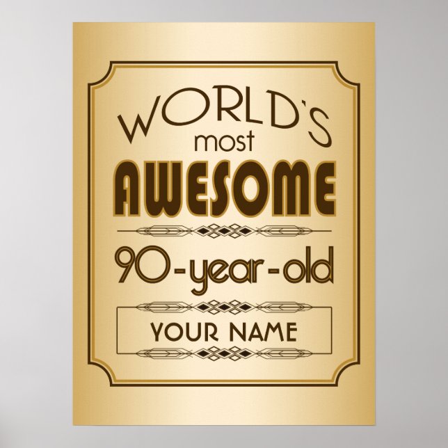 Poster Gold 90th Anniversaire Célébration World Meilleur  (Devant)