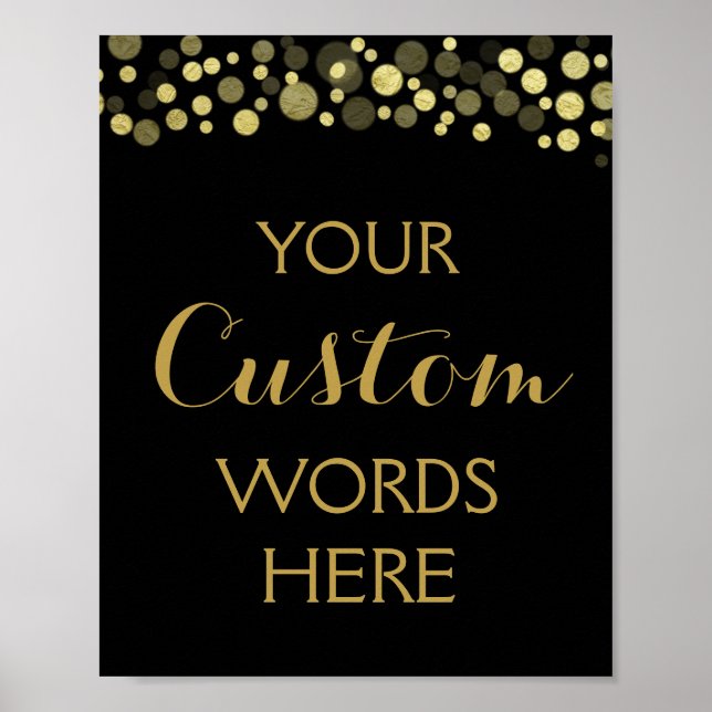 Poster GOLD & black créez votre propre signature personna (Devant)