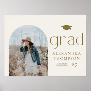 Poster Gold Boho Minimalist Arch Photo Graduation