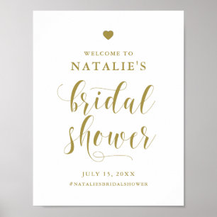 Poster Gold Bold Script Bridal Shower Welcome Sign