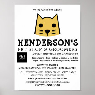 Poster Gold Cat, Pet Store & Groomers