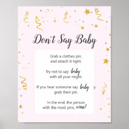 Poster Gold Celebration on Pink Don't Say Baby Game