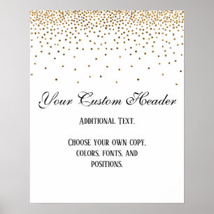 Poster Gold Confetti Élégant Do It Yself Mariage Sign