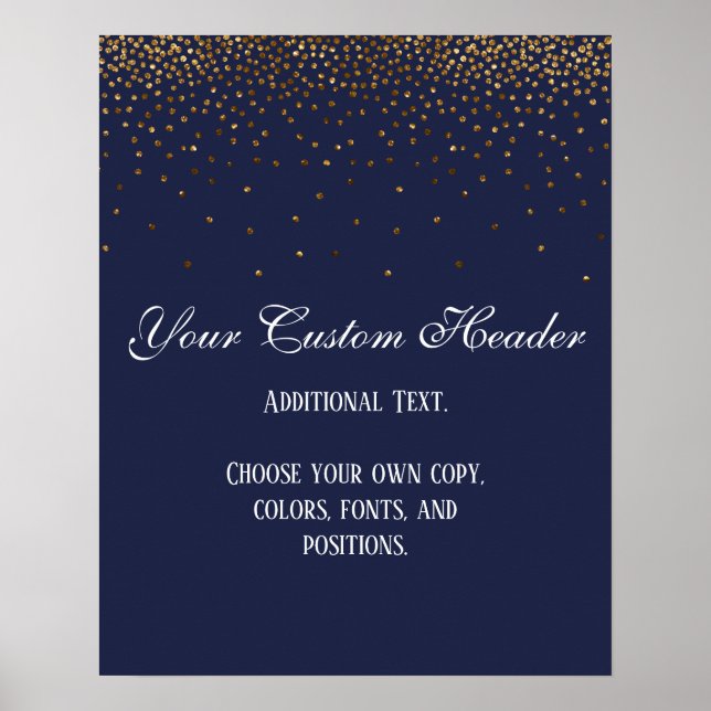 Poster Gold Confetti Elegant Marine Le Faire Vous-Même Ma (Devant)