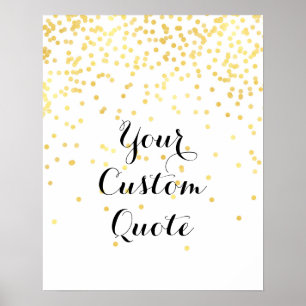 Poster Gold confetti Guillemet personnalisé art imprimé p