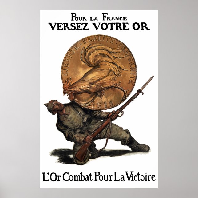 Poster Gold Fights For Victory — French WW1 (Devant)