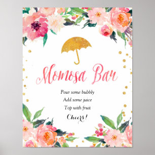 Poster Gold Floral Avril Douche Momosa Bar
