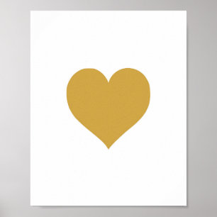 Poster Gold Heart - Art Print - Décor