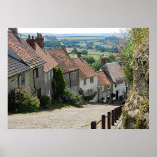 Poster Gold Hill, Shaftesbury, Dorset, Angleterre