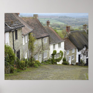 Poster Gold Hill, Shaftesbury, Dorset, Angleterre, Uni