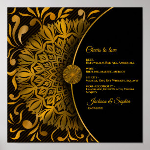 Poster Gold mandala classique élégant boisson de luxe men