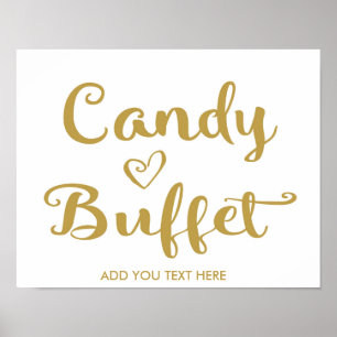 Poster Gold Modern Calligraphie Candy Grille buffet