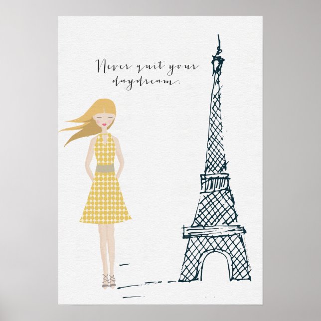 Poster Gold "Ne Cessez Jamais Votre Daydream" (Devant)