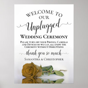 Poster Gold Ochre Rose Chic Unplugged Mariage cérémonie