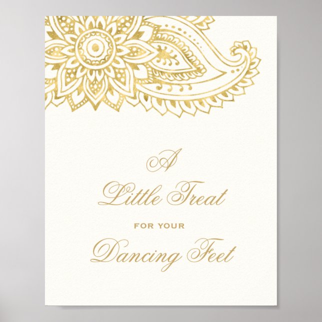Poster Gold Paisley Un Petit Plaisir Pour Vos Pieds De Da (Devant)