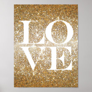 Poster Gold Parties scintillant Love
