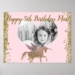 Poster Gold Parties scintillant Sparkle Unicorn Photo Ann