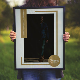 Poster Gold Photo Moderne Graduation