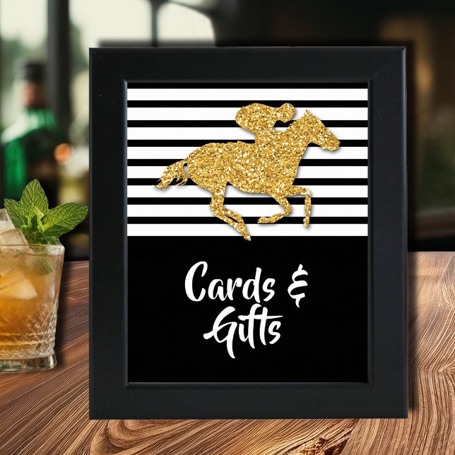 Poster Gold Racehorse Derby Cartes & Cadeaux (Gold racehorse Derby Cards & Gifts poster INSTANT DOWNLOAD and/or PRINTED, (frame not included))
