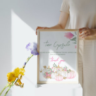 Poster Gold rose blanc Citrouille Petit bébé temps Capsul