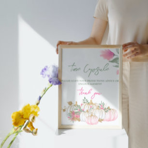 Poster Gold rose blanc Citrouille Petit bébé temps Capsul