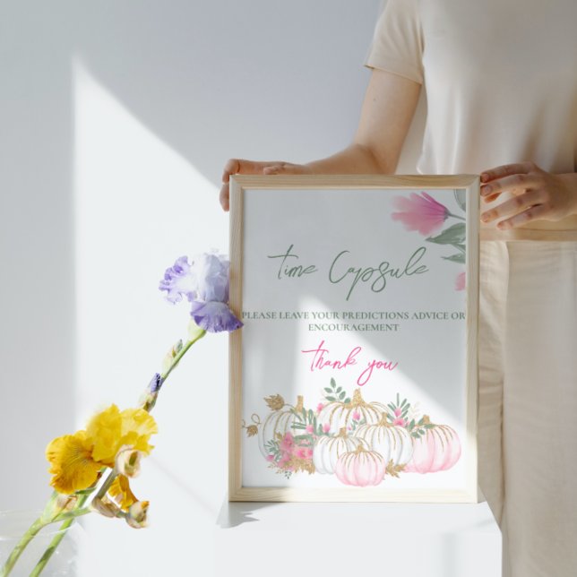 Poster Gold rose blanc Citrouille Petit bébé temps Capsul (Créateur téléchargé)