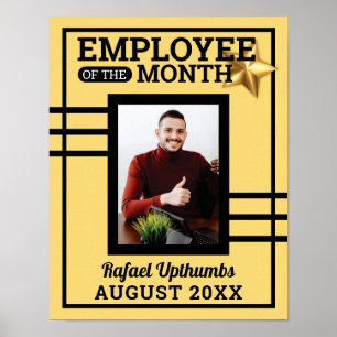 Poster Gold star photo insert employé du mois