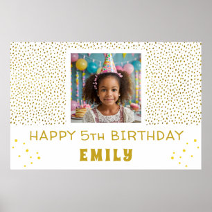 Poster Gold Stars Faux Parties scintillant Fête Anniversa