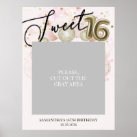 Gold Sweet 16 Ballons Anniversaires Photo Prop Ros