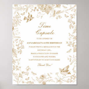 Poster Gold Toile De Jouy Temps Capsule Baby Jeu d'annive