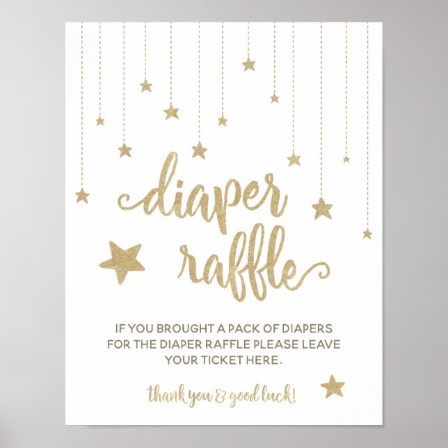 Poster Gold Twinkle Little Star Douche Diaper Jeu (Devant)