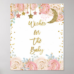 Poster Gold twinkle twinkle star Wishes for Baby Sign