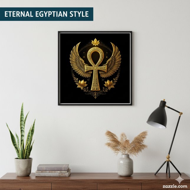 Poster Golden Ankh | Symbole égyptien (Créateur téléchargé)